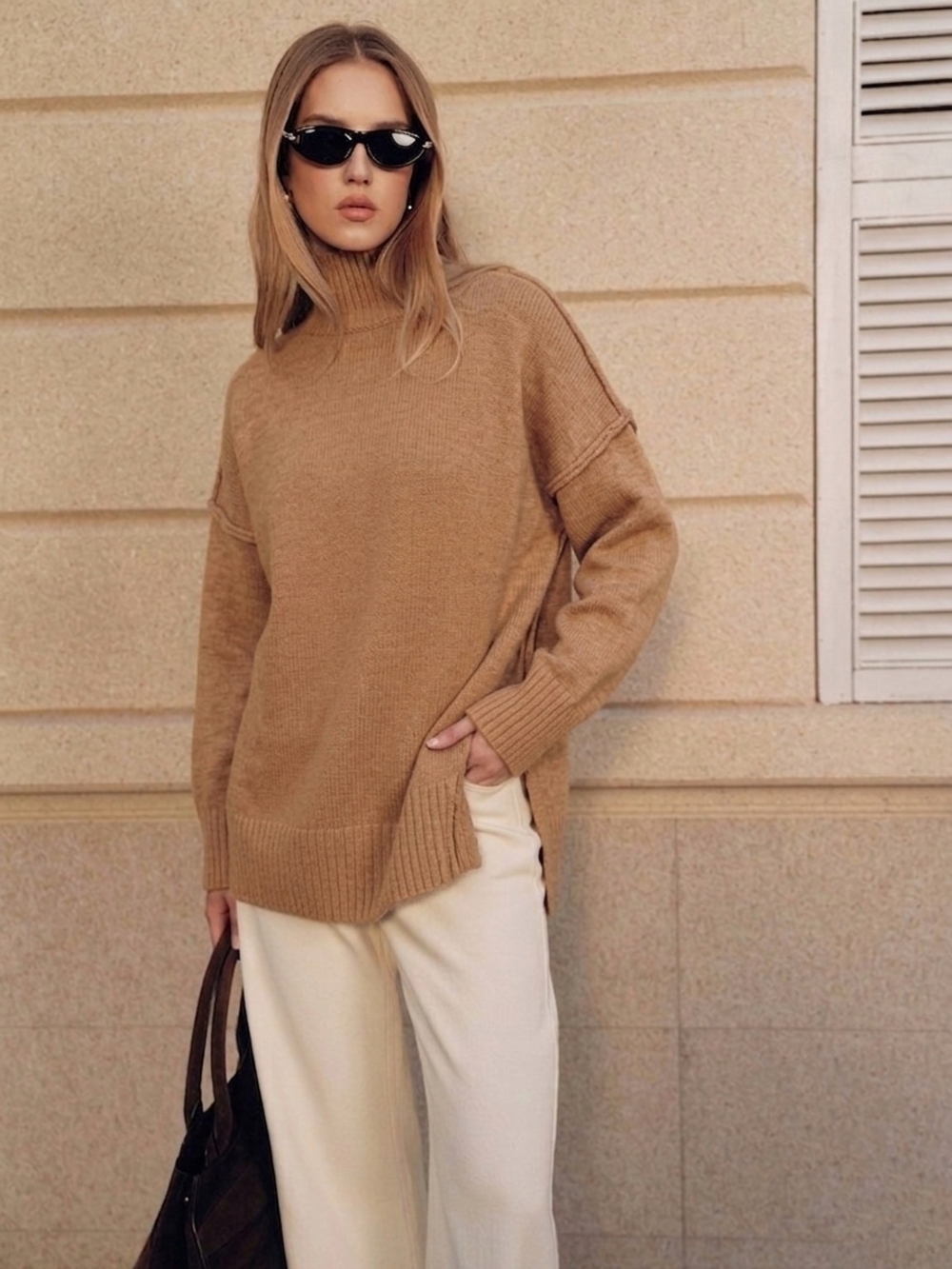 Commense Buttery Soft Oversized Turtleneck Sweater